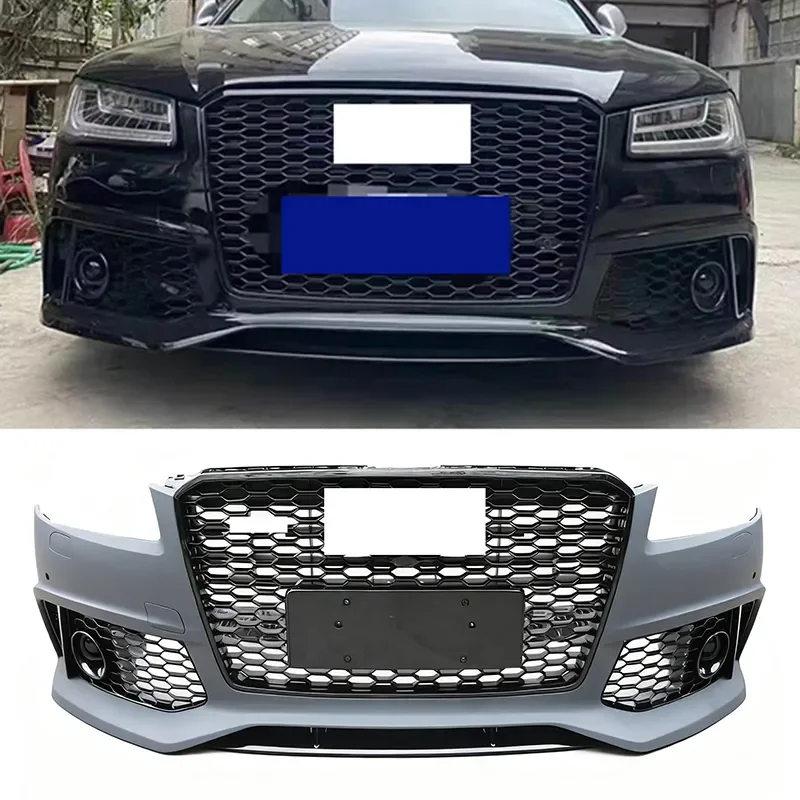 for Audi A8 S8 D4PA 2016-2018 Upgraded to RS8 Body Kit High Quality Auto Parts with Honeycomb Grille Front Bumper
