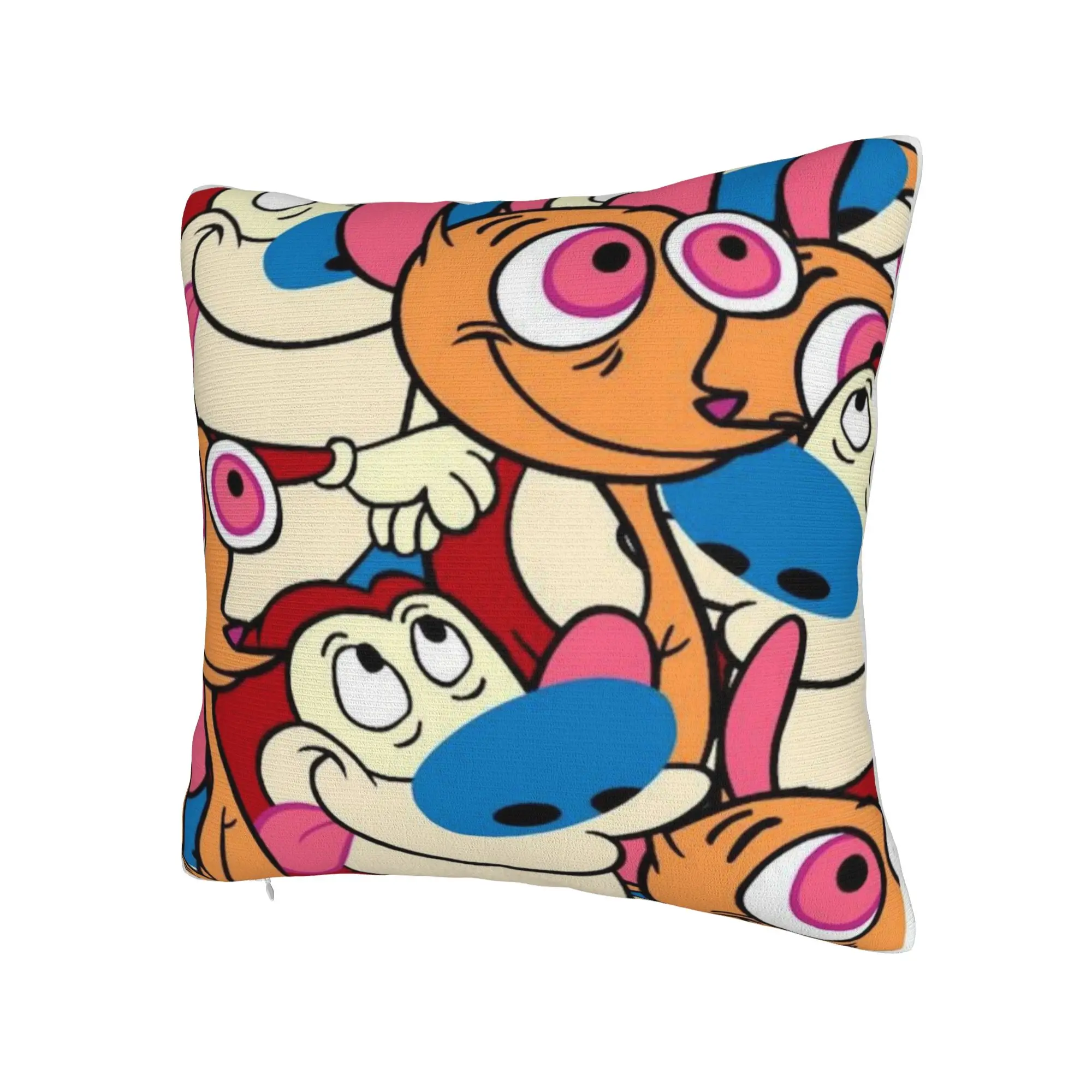 Decorative Pillowcase The Ren & Stimpy Show Cartoon Accessories Sofa  Throw Pillow Case Cover Zipper Multi-Size