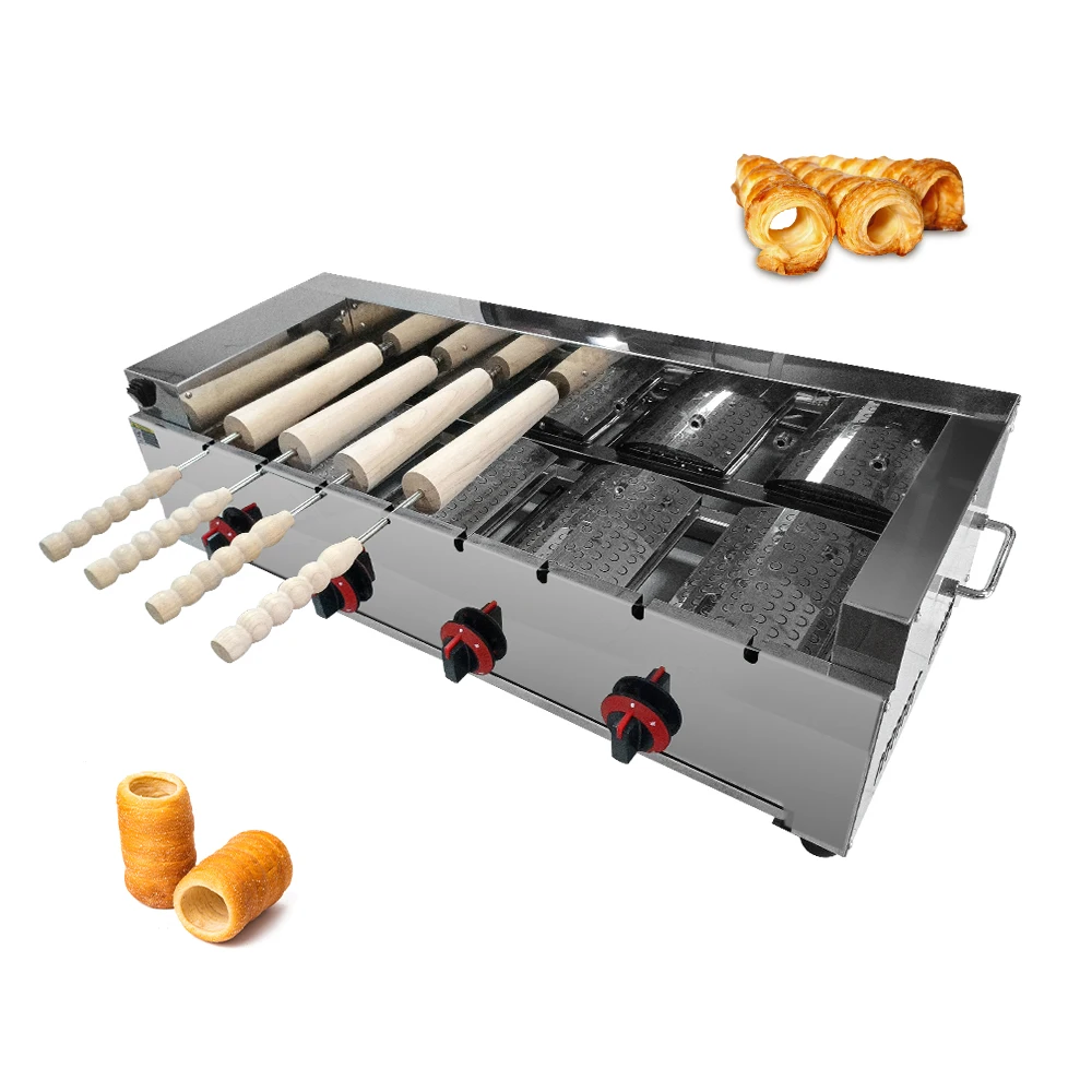 Horizontal rotary chimney cake maker, gas/electric option, suitable for bakeries