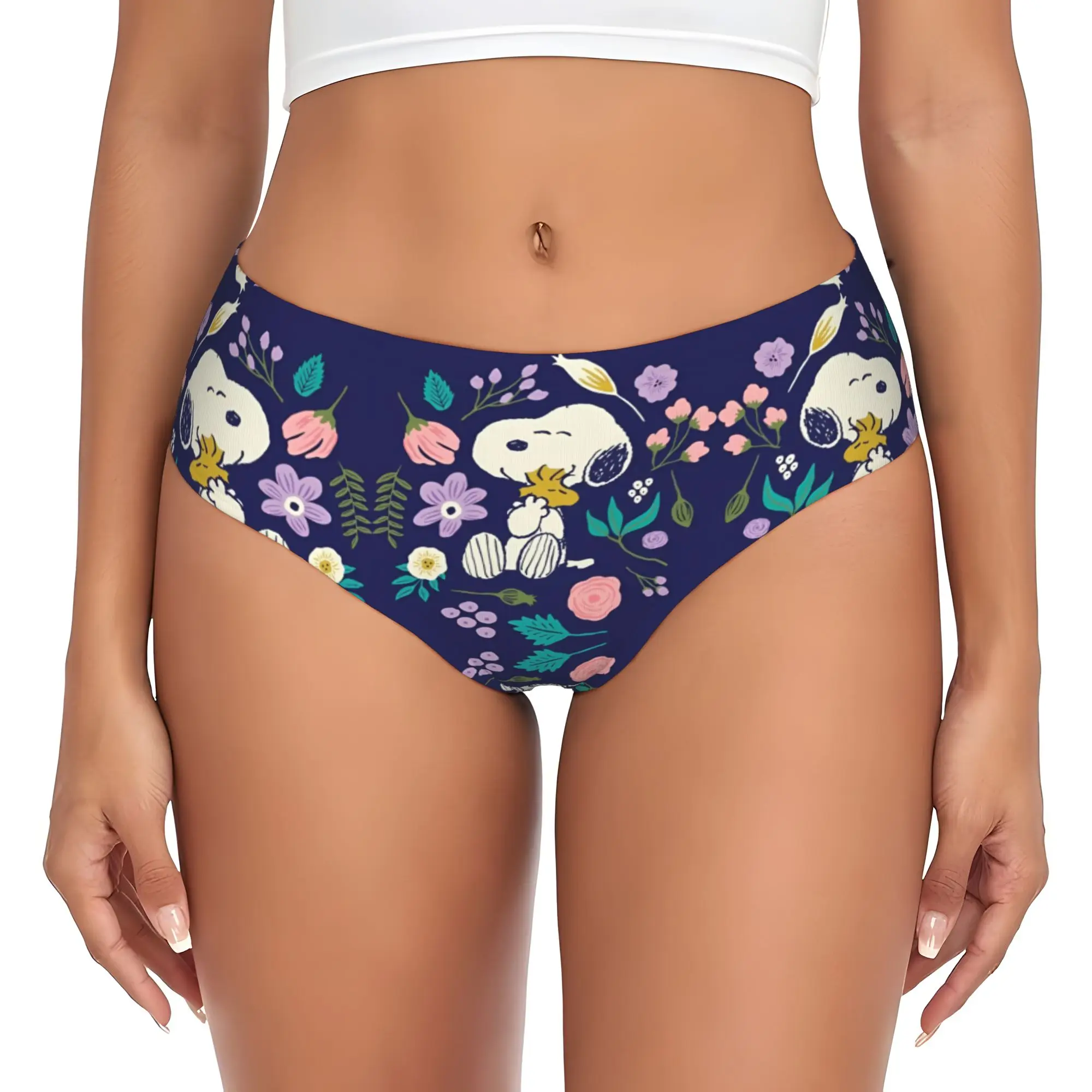 Custom Womens S-snoopies Panties Breathable Manga Briefs Underwear