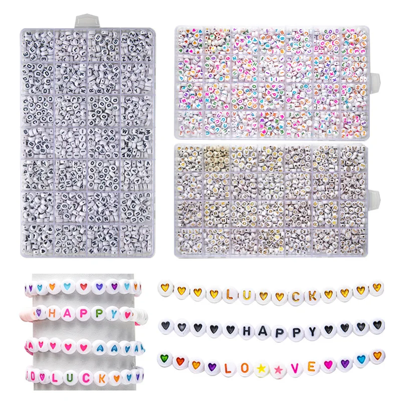 1400PCS Letter Beads 28 Styles Friendship Bracelets Assorted Alphabet Beads Preppy Beads Jewelry Making Kit with Beads Case