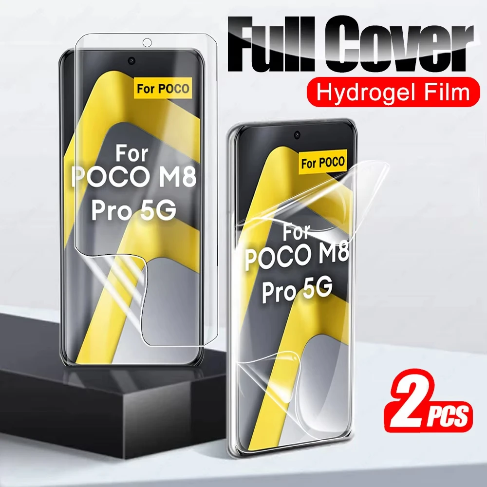 2 Stück Hydrogel-Folie für Poco M8 Pro 5G X8 Pro F8 Ultra Displayschutzfolie Poco X7 X6 X5 M4 M6 F4 F5 F6 Pro M7 Plus Klare Weiche Folie