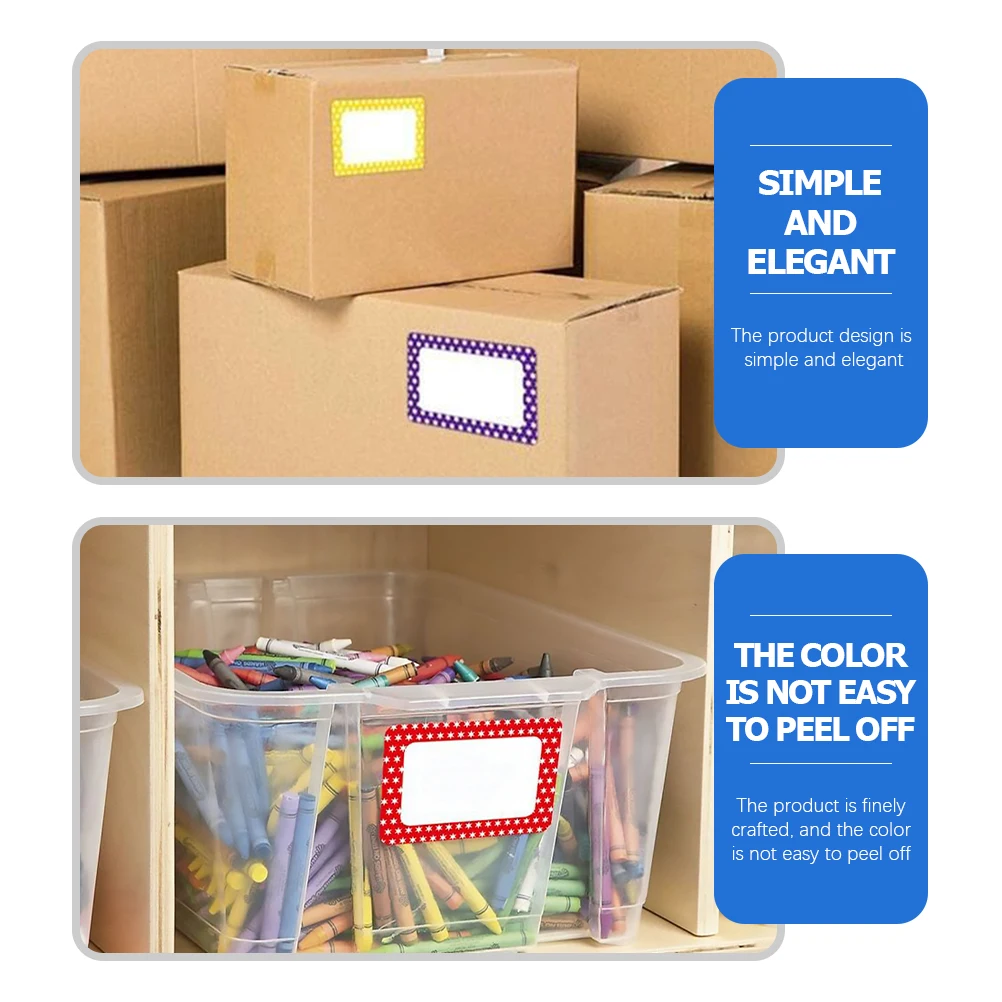 

1 Roll Bright Name Tag Stickers with Elegant Borders Easy Stick Labels for Office School Home Use Name Mark Labels