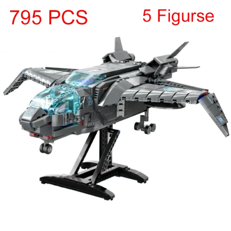 795 PCS Miniso Marvel Avengers Quinjet Fighter SpaceShip 76248 MOC Building Blocks Bricks Model Toys Adult Kids Christmas Gifts