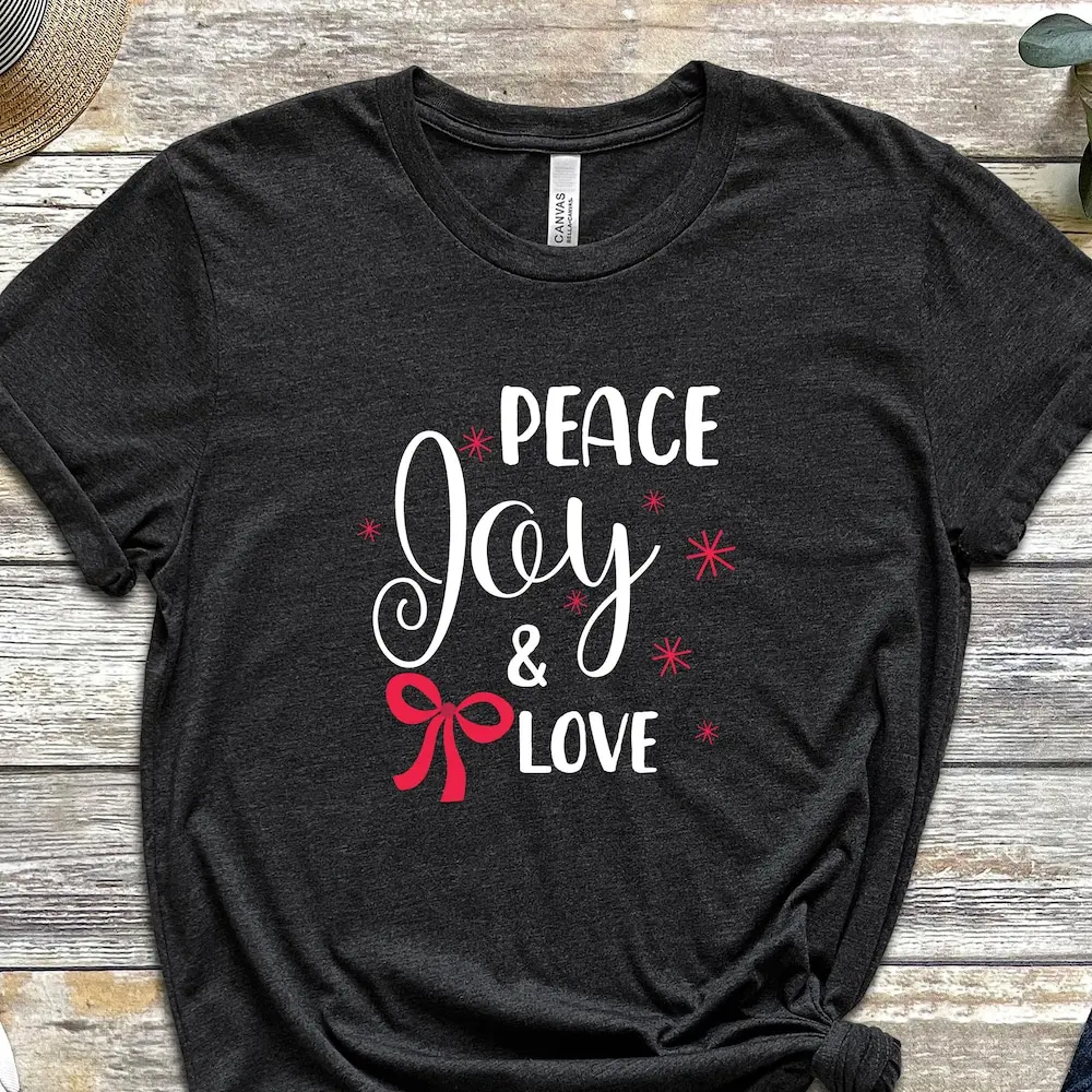 Peace Joy Love футболка рождественские пожелания сочетающиеся с семьей Рождество I