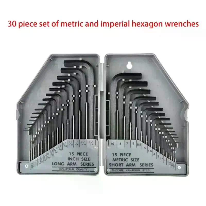 

SAE Metric 30 Piece S2 Tool Steel Hex Key Set, Allen Wrench for Maintenance & Repairs