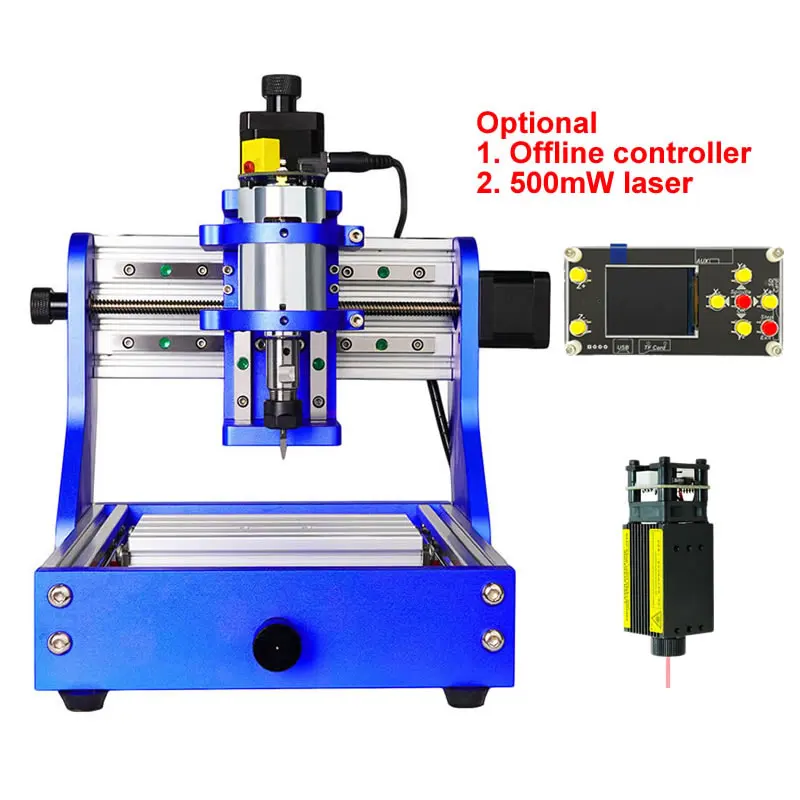 Fai da te Mini Router di CNC Incisore 1310 Telaio completamente in metallo Desktop PCB Fresatrice Intaglio del legno Opzionale 500 mW Laser