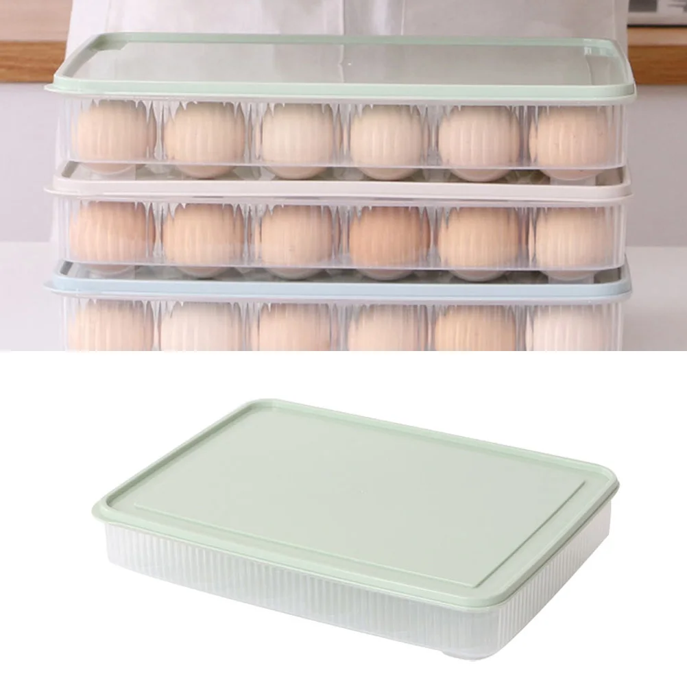 

2pcs Egg Storage Box Plastic Kitchenware Tray Household Fridge Refrigerator Pantry Camping Picnic Odorless Durable