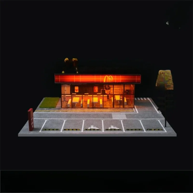

Restaurant lighting version parking scene model doll set