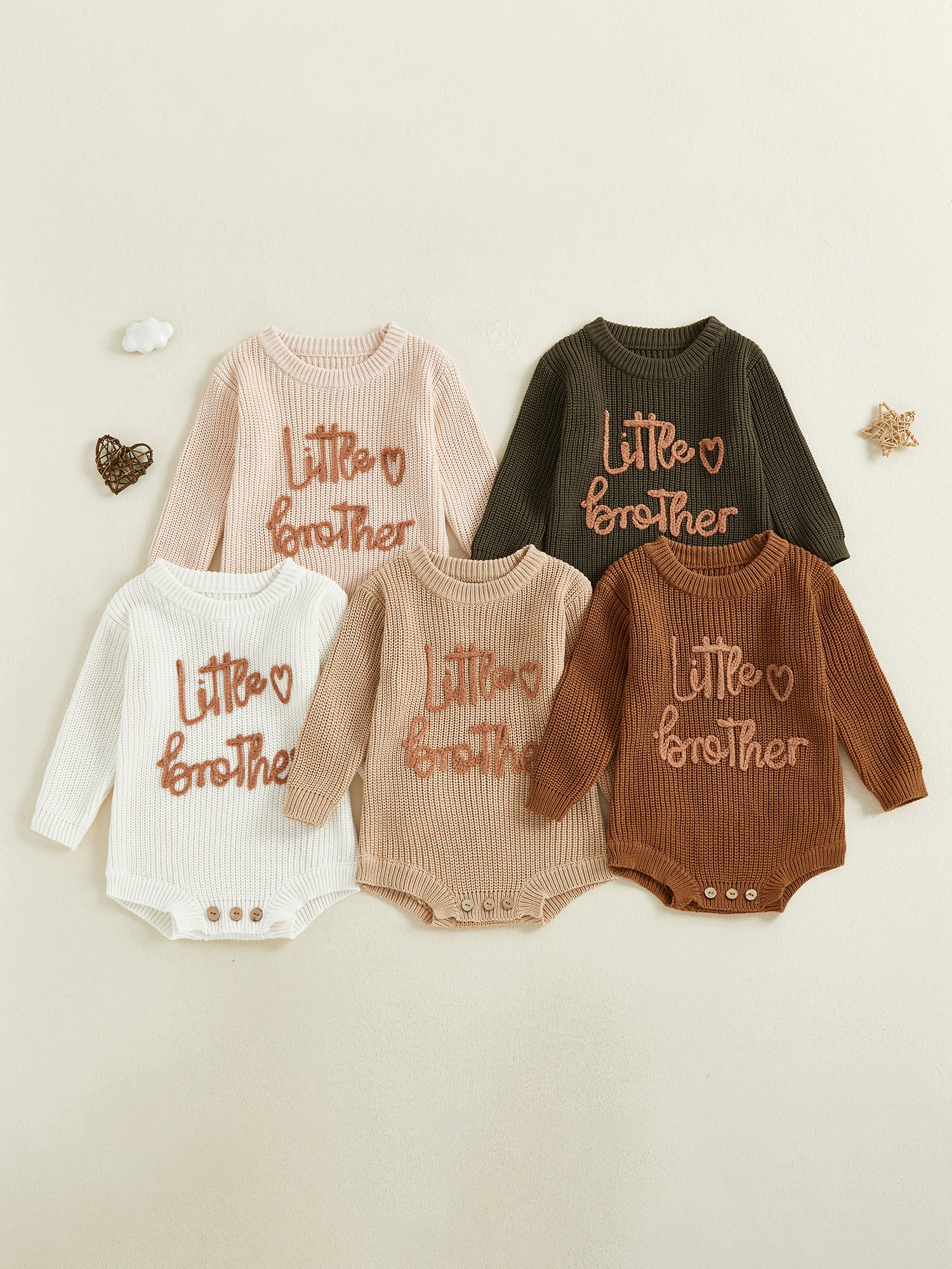 نسيج الخريف للأولاد الرضع مع حروف مطرزة وأكمام طويلة ورقبة دائرية ومواد سترة مريحة #5