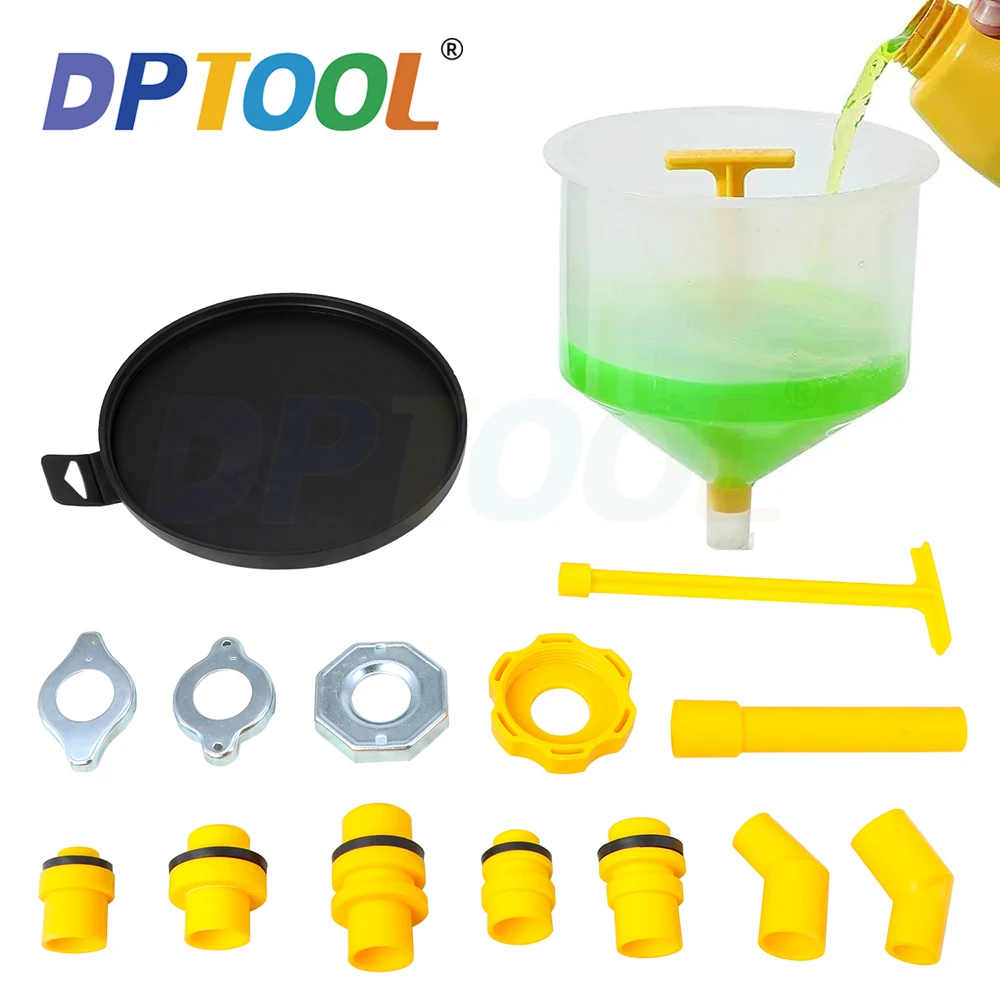 15Pcs/Set Car Accessories Fit Universal Vehicles Pour Oil Tool Spill Proof Coolant Filling Kit Plastic Filling Funnel Spout