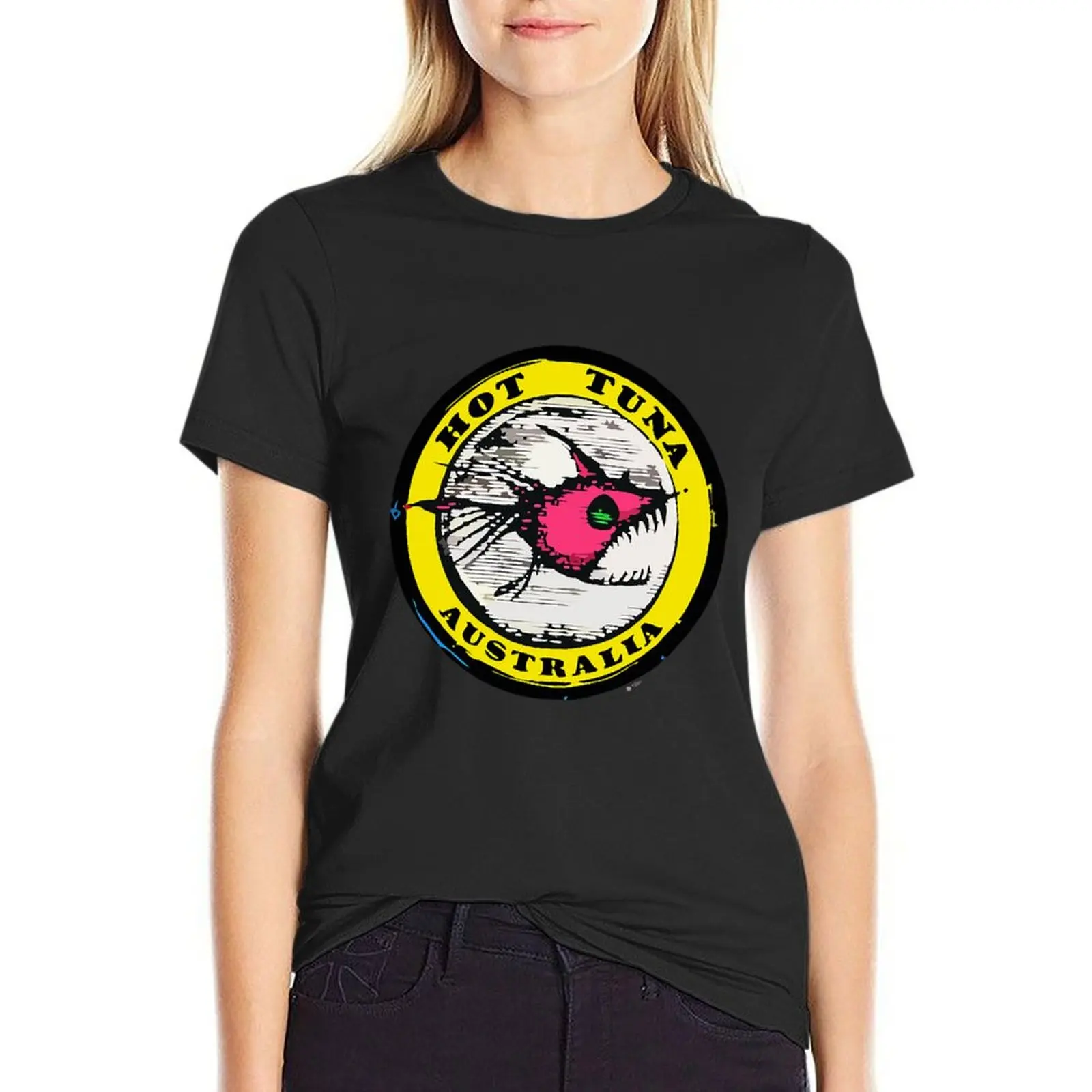 Camiseta de atún caliente para mujer, camisa con estampado animal para niña, ropa estética, vestido, camiseta sexy de talla grande