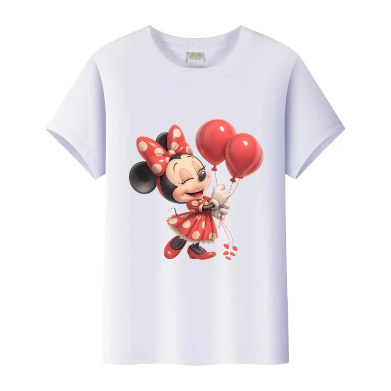 لطيف ديزني ميكي ماوس ميني طباعة الفتيات تي شيرت المتضخم السيدات التي شيرت Harajuku الصيف الاطفال أفضل 90s البلوزات امرأة تيز هدية