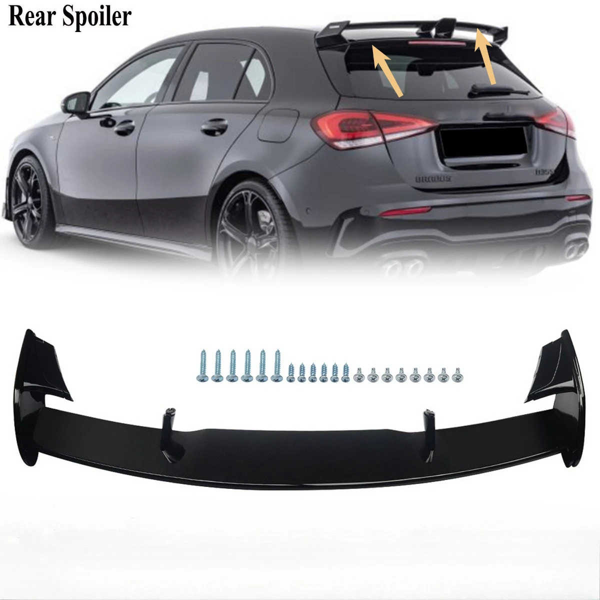 Achterbumper Diffuser spoiler Lip met Uitlaat Tips voor Mercedes Benz EEN W177 A160 A180 A200 A220 A250 Hatchback A45 Look 2019 +