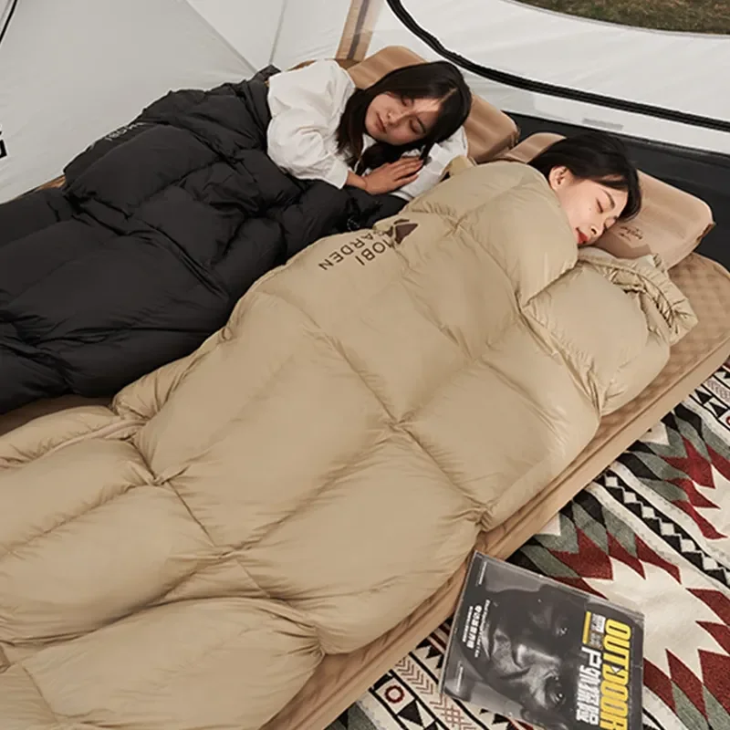 MOBI GARDEN Camping Duck Down Sleeping Bag Winter Sleeping Bag ultra-light Car Spur Fire Blanket