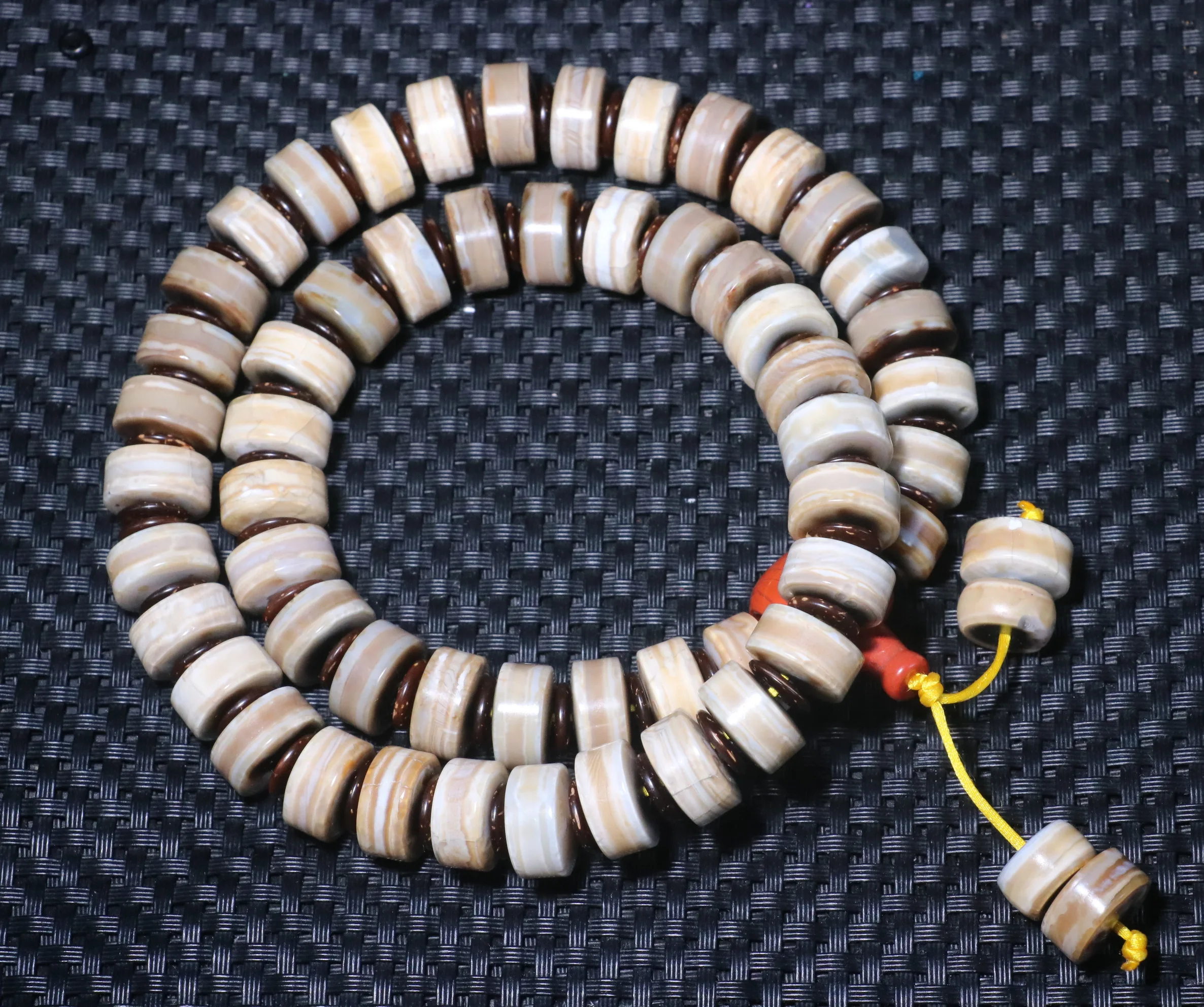 Magic  Tibetan Top Old Agate 1 Line Healing Power Energy Abacus dZi Bead 54 Prayer Strand Amulet R Gem Jewelry Big Treasure