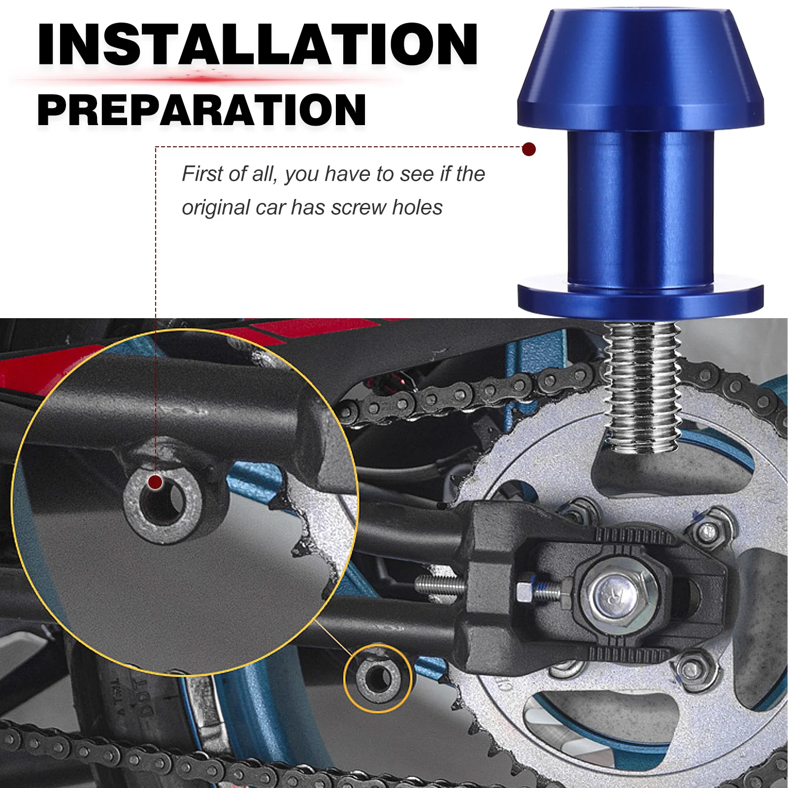 

2Pcs 8mm Motorcycle Parts Rear Lift Screws Cnc Aluminum for Ground Contact Protection and Flexible Adjustment Rear Lift Screws