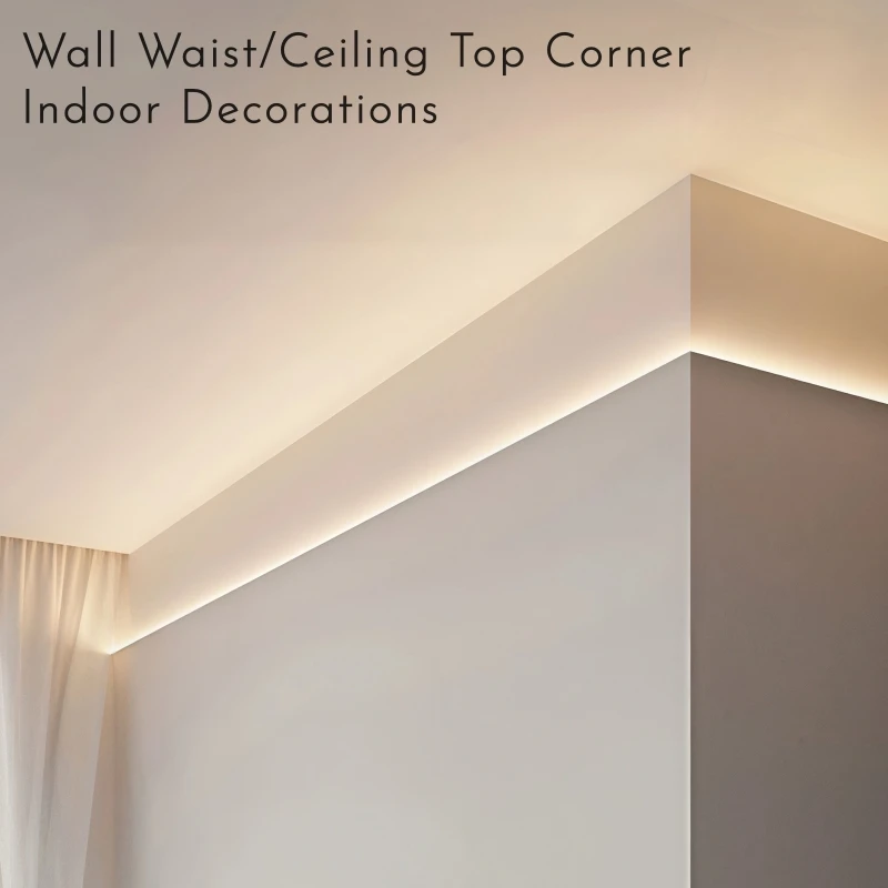 1Mx10pcs Ceiling Indirect Lighting LED Aluminum Profile Reflector Top Corner Channel Wall Floor Gypsum Baseboard Bar Strip Light