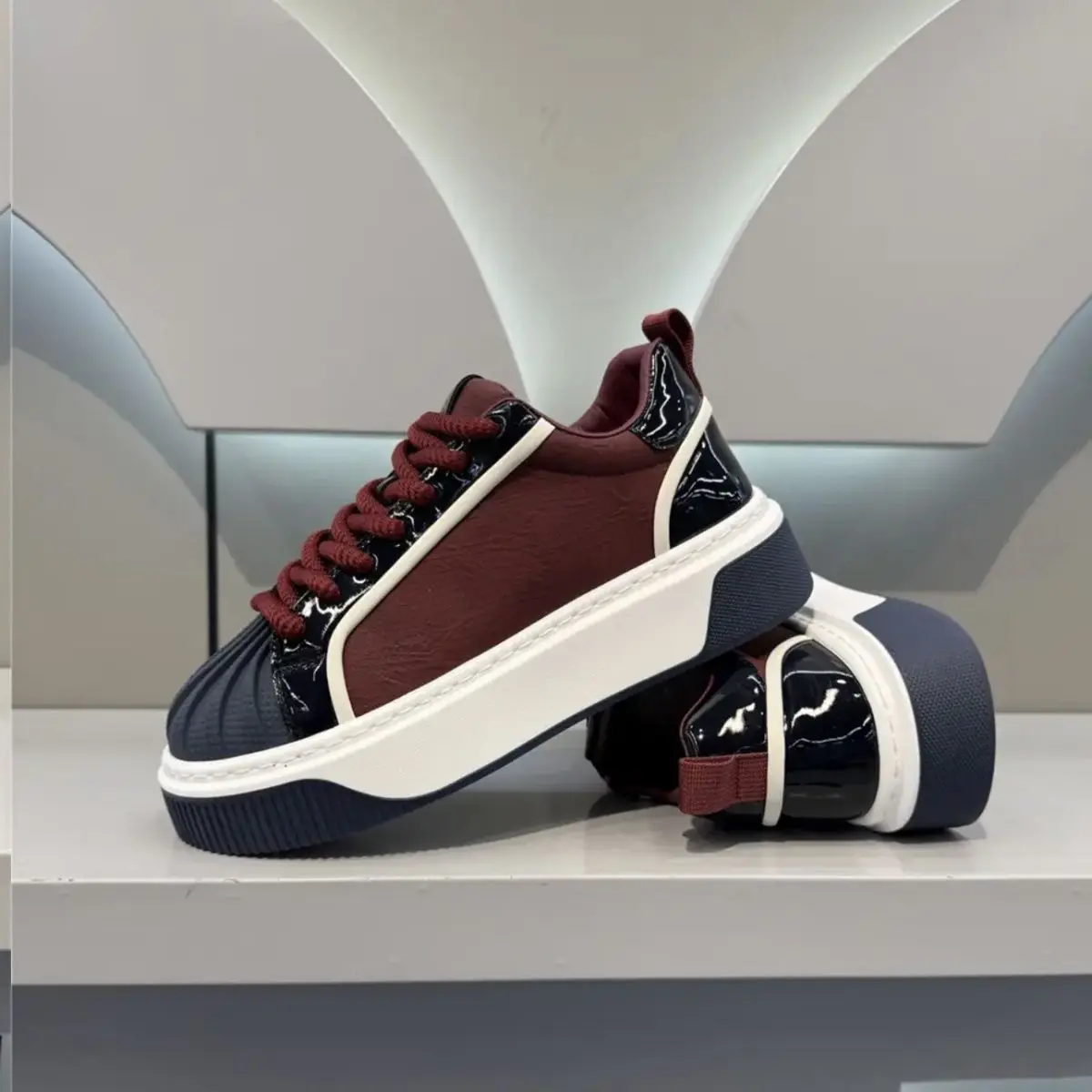 Flat Lightweight Rubber Outsole Business Footwear 2025 Fall New Men Casual Sneaker Solid Colour Comfortable Breathable Anti Slip