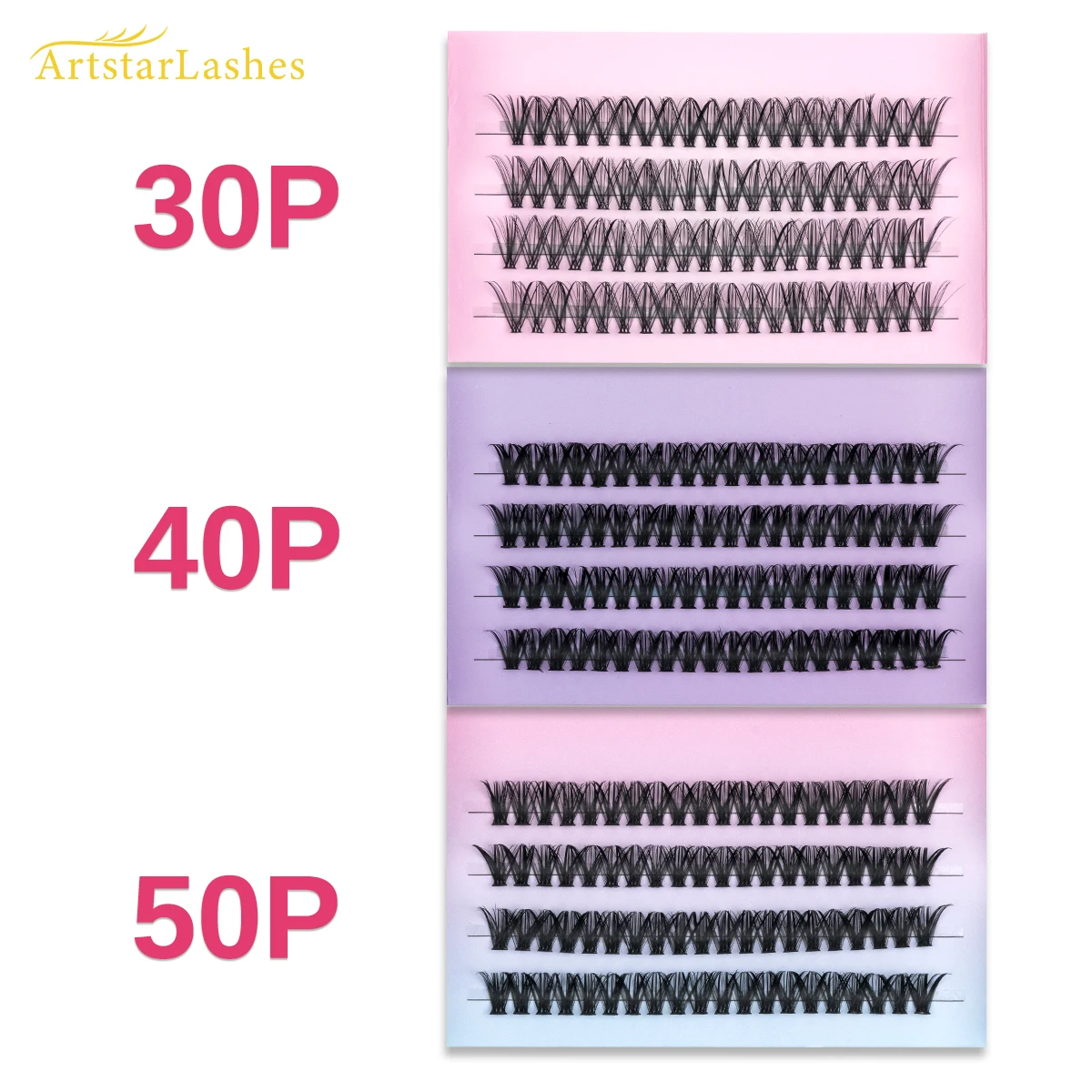 ARTSTAR 80 Bundels Wimpers Clusters Extensions 30D 40D 50D Lash Clusters 8-16mm Individuele Cluster Makeup Tools Cilia