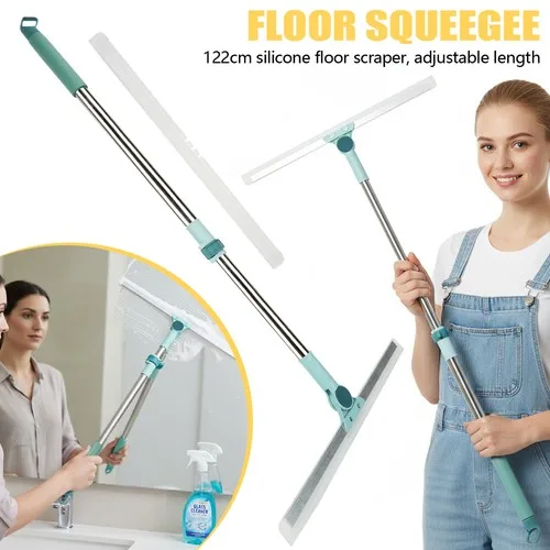 Ausziehbarer 122CM Badezimmer-Wasserabzieher Flexibler Silikon-Abzieher mit Kratzfreiem Design Arbeitserleichternde Lange Stange Haushalts-Boden- und Fensterreiniger