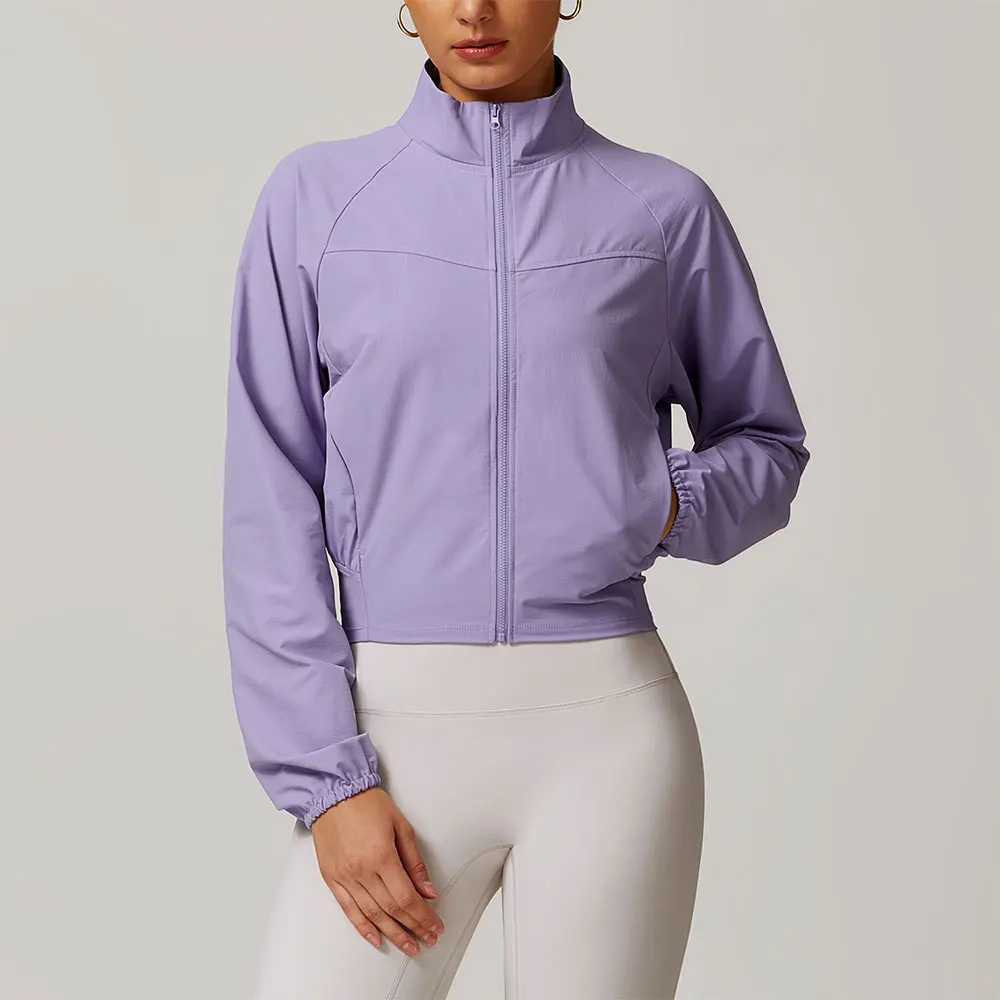 Mikeyoga – veste de sport à manches longues avec poches pour femmes, chemise de Yoga, Fitness, haut de sport, vêtements de course, manteaux d'entraînement