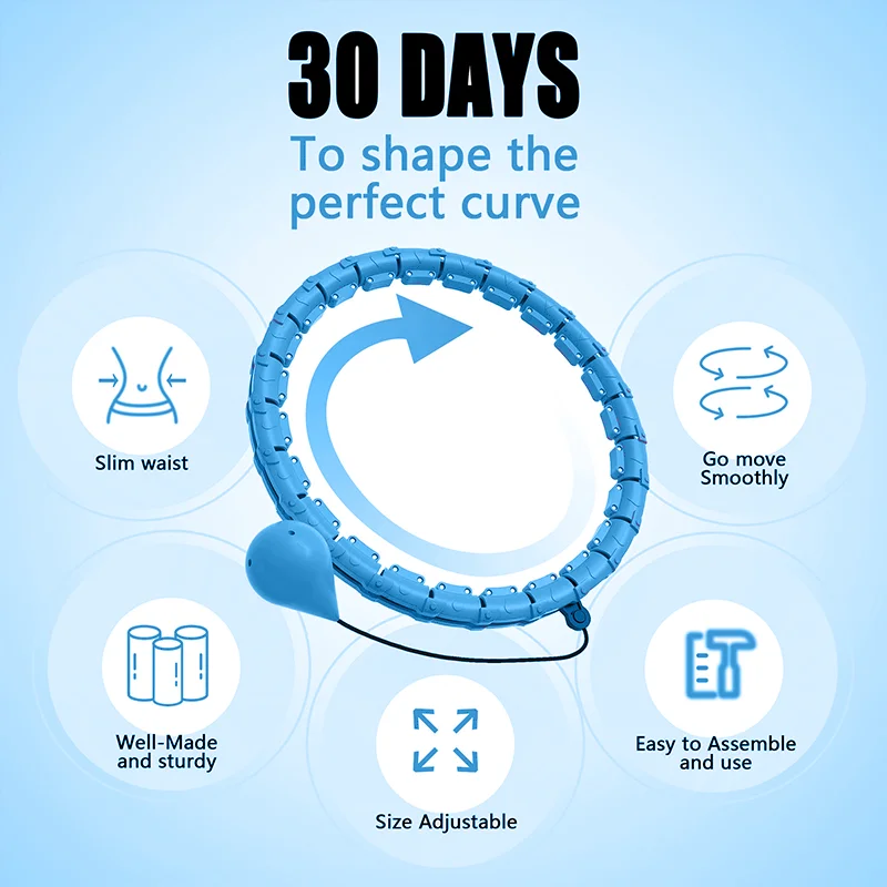 Weighted Hula Circle Hoops for Adults Weight Loss Plus Size for Adults Smart Exercise