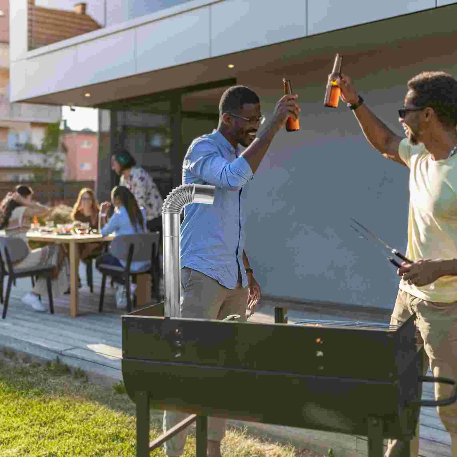 ステンレス鋼排気管グリルツール、チャコールディスペンサー、煙道、家庭用ベント、バーベキュー、キャンプストーブ