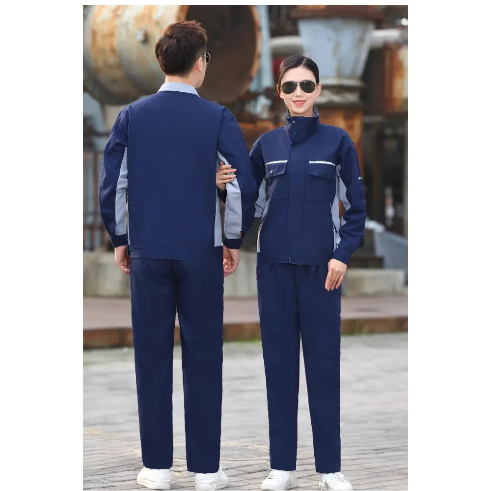 Men's Long-Sleeved Work Clothes Color Matching Electrician Auto Repair Factory Workshop Work Clothes Labor Protection Clothing