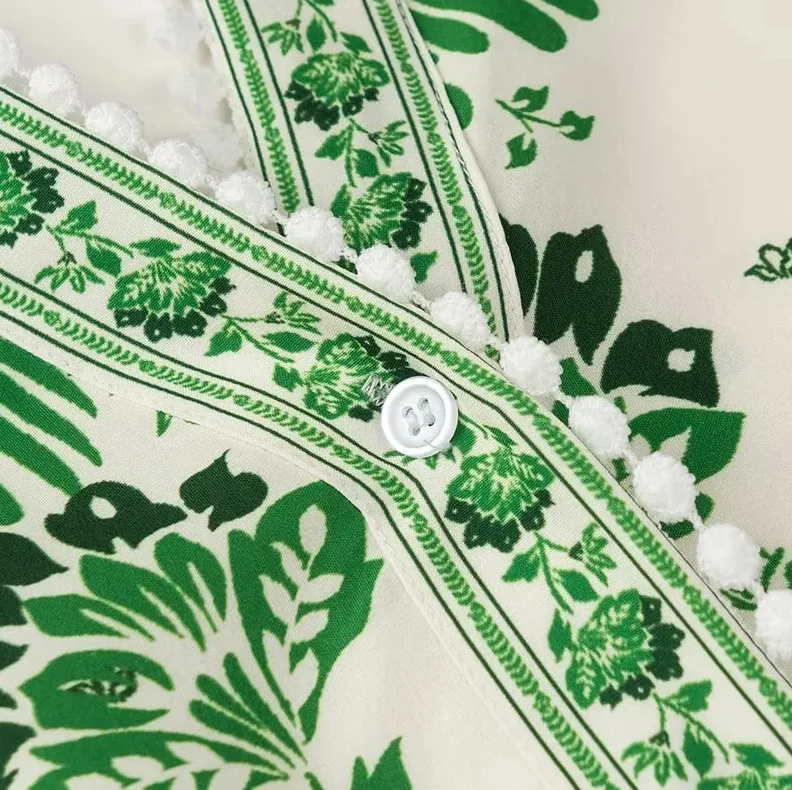 Robe Maxi imprimée Vintage, mode élégante, grand ourlet, Design ample, col en v, manches longues, chemise, Robes de rue pour femmes