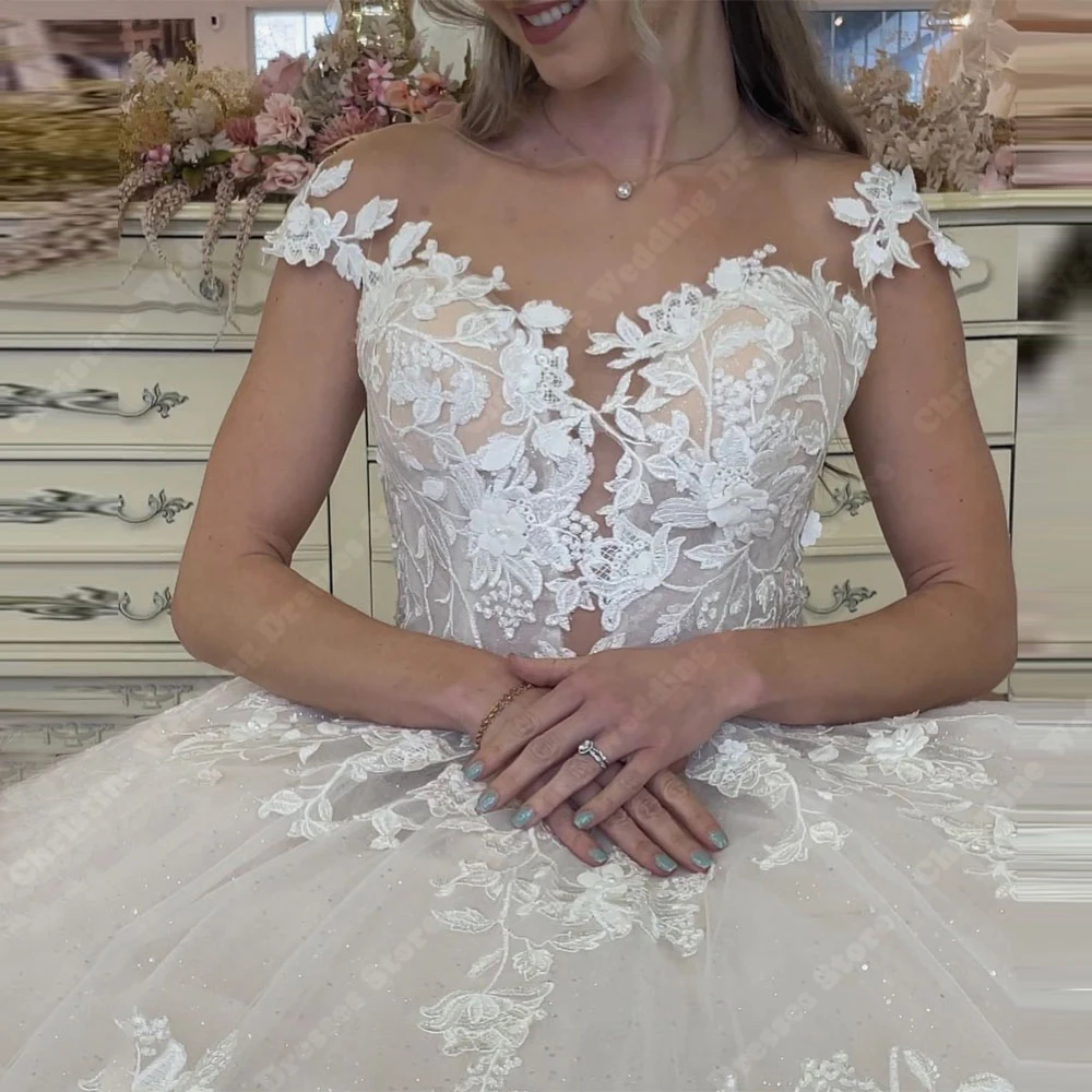 Vestidos de novia elegantes de tul para mujer, vestidos de novia sin mangas con escote en V profundo, línea A, longitud de trapeado, baile Formal de playa