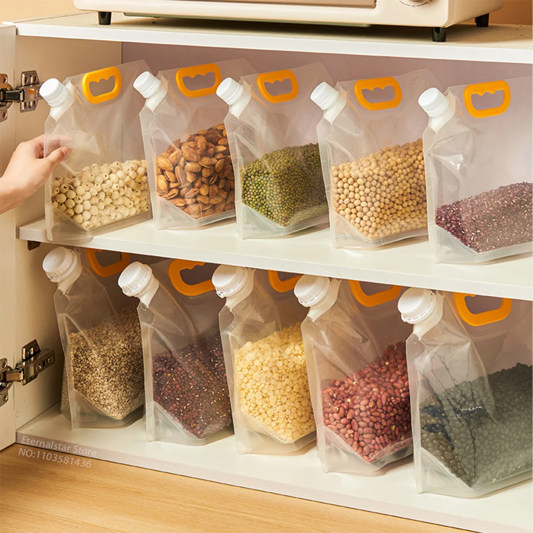 1/3/5 Pcs Storage Grain  Bag Grains Sealed Bag Moisture-Proof And Insect Proof Transparent Thickened Portable Food Grade Storage