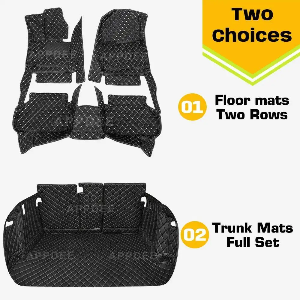 APPDEE Car Floor Mats For MG RX8 Roewe RX8 2018-2024 7 Seats Car Trunk Mats Cargo Liner Foot Pads Interior Accessories 23 22 21