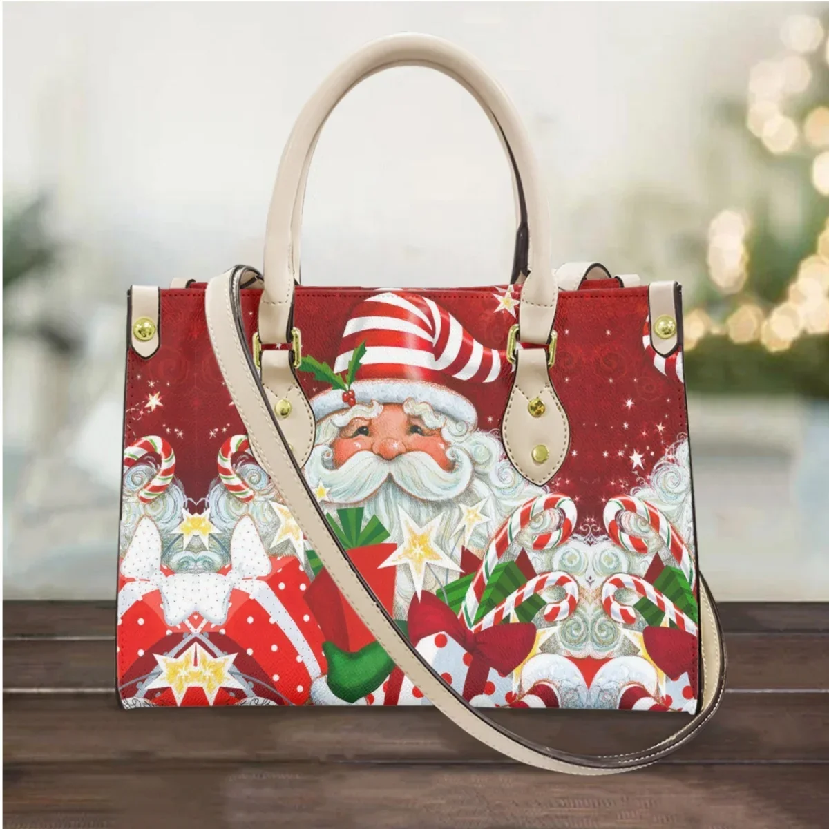 Chrismas Snowman Printing Brand Designer Handbags Stylish Women's Leather Shoulder Bag Xms Gift Pu Leather Female Bolsos Clutch