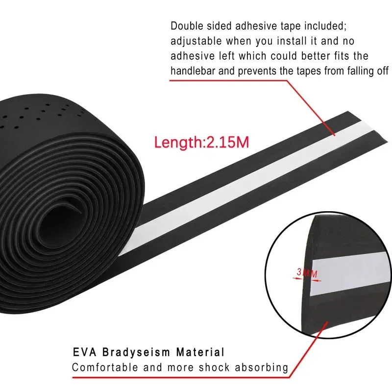 New Bicycle Handlebar Tape Road Bike Handle Bar Tapes Anti-slip PU EVA Breathable Cycling Damping Anti-Vibration Straps