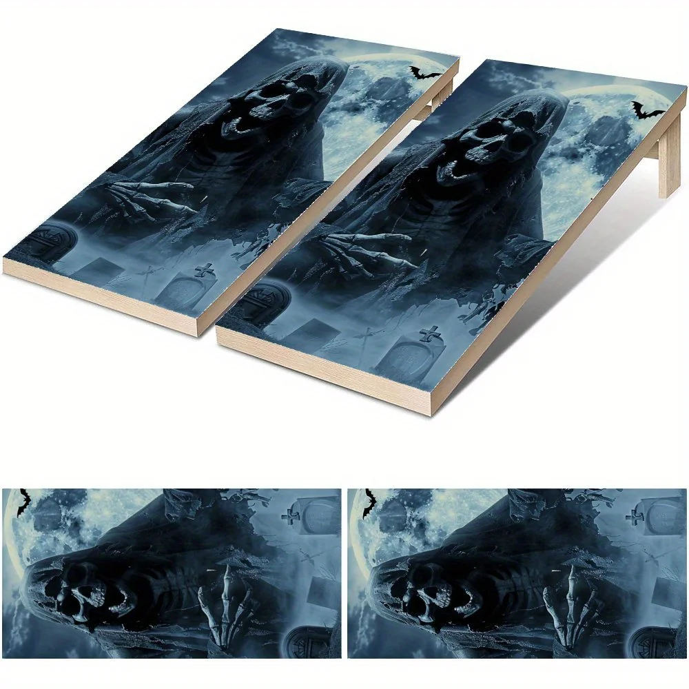 

Водонепроницаемая доска Cornhole Shadow of the Cemetery, виниловые обертывания, дизайн настольной игры из ПВХ для игр на открытом воздухе, идеально подходит для занятий спортом и отдыха, активи...