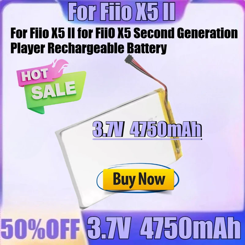 Replacement Battery for Fiio X5 II for FiiO X5 Second Generation Player Rechargeable Battery 3.7V 4750mAh
