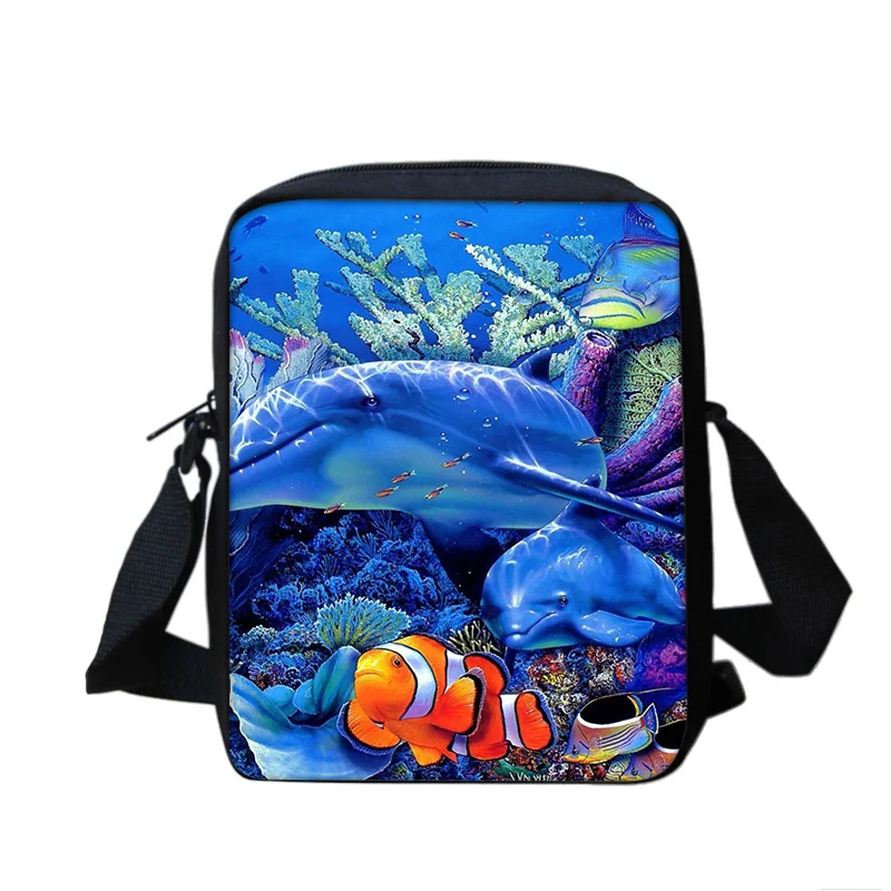 Underwater World multifunctional cartoon large capacity shoulder bag, the perfect gift for boys and girls on school birthdays