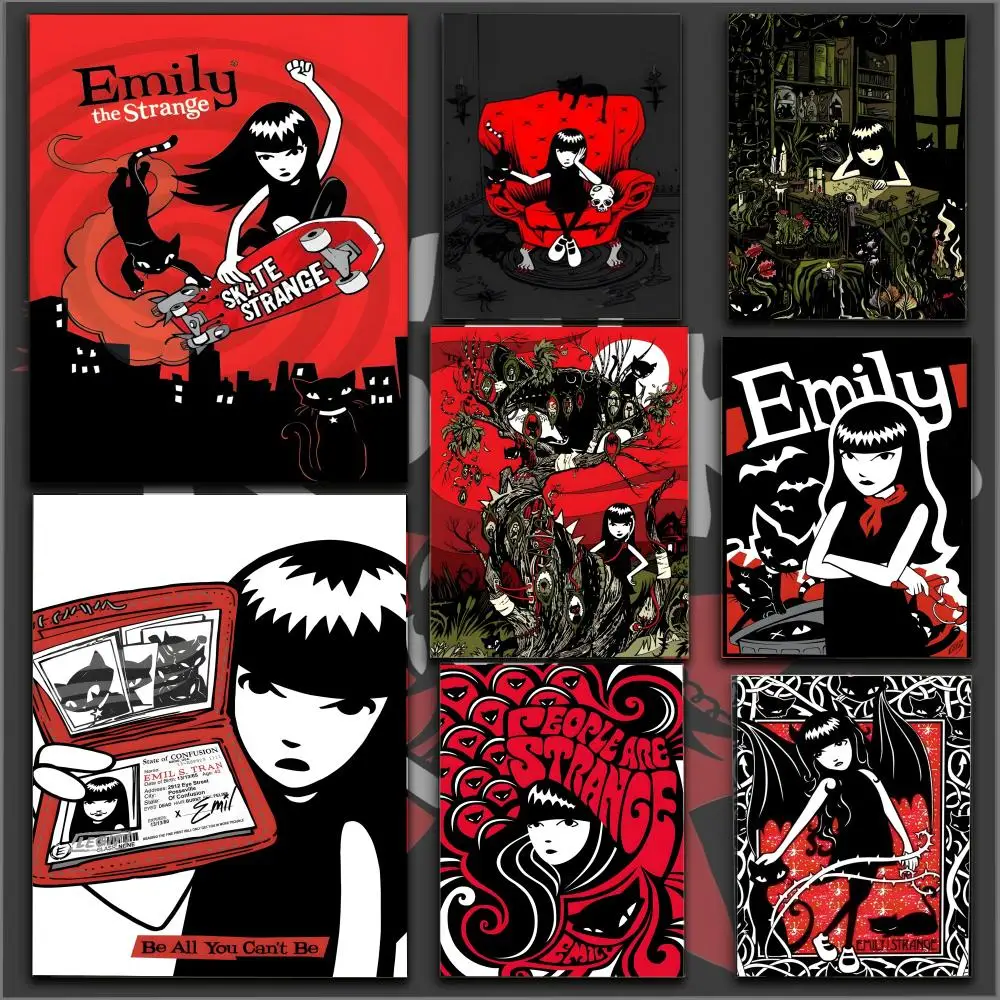 E-Emily The Strange Anime-Poster, HD-Anime-Hot-Theme, Sänger/OST/Film, wasserfest, selbstklebend, Heimdekoration