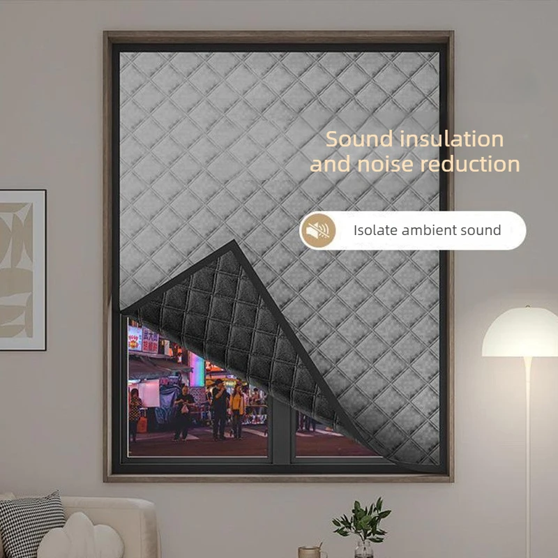 No-Drill Blackout Curtain – Self-Adhesive, Thermal Insulated, Noise Reducing for Bedroom, Balcony & Kitchen Windows