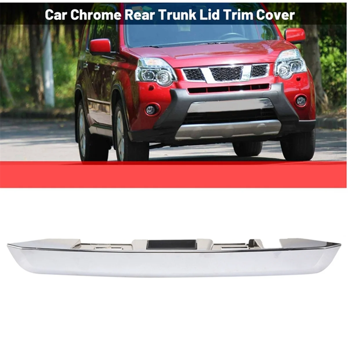 Car Silver Rear Trunk Lid Trim Cover Trim Trunk Lid Cover Trim Accessories for XTrail T31 2008-2013