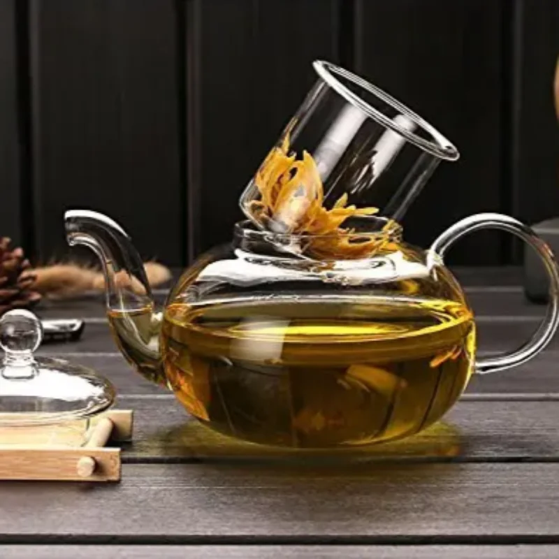 240ml/1000ml High Quality Heat-resistant Glass Teapot Heat-resistant Thickened Glass Teapot with Filter Heated Glass Tea Set