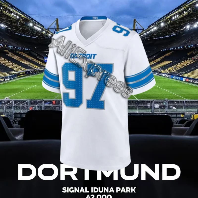 

MOTODetroit Football Jersey Men's Women's Youth St. Brown Gibbs Hutchinson LaPorta Football Shirt 3D Printing Breathable Comfort