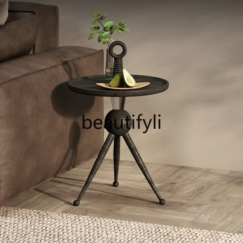 

Italian minimalist solid wood sofa edge few living room household small coffee table simple bedside corner few