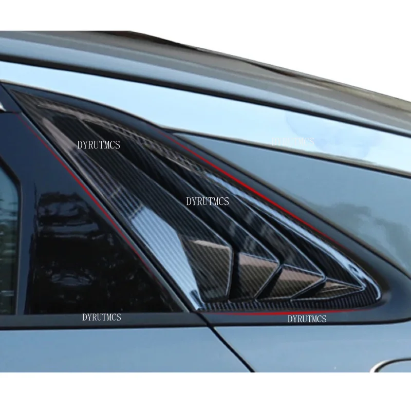 Fit  For KIA Optima K5 2020 2021 Car Rear Louver Window Side Shutter Cover Trim Sticker Vent Scoop ABS Carbon Fiber