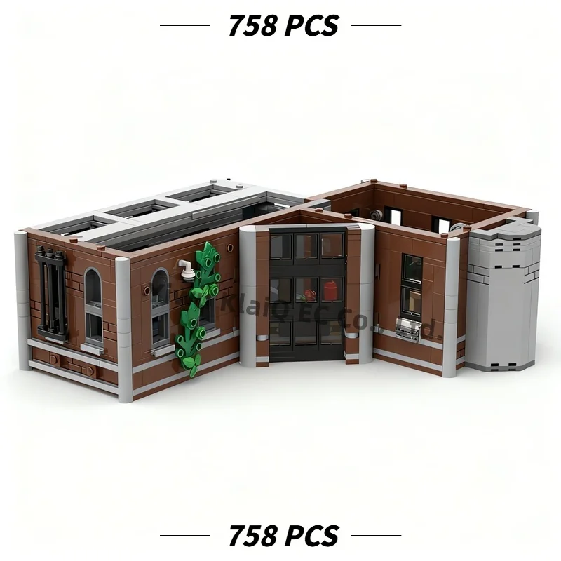 MOC Gothic Sanatorium Lower Level Cell Block Building Blocks Set 758Pcs, Psychiatric Facility Bricks Adults