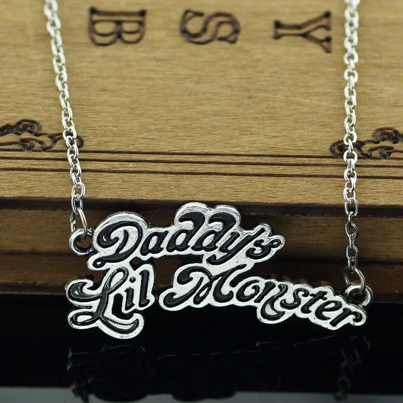 Suicide Squads Hq Necklaces Daddy's Lil Monste Pendant Logo Women Men Vintage Cosplay Birthday Party Gifts