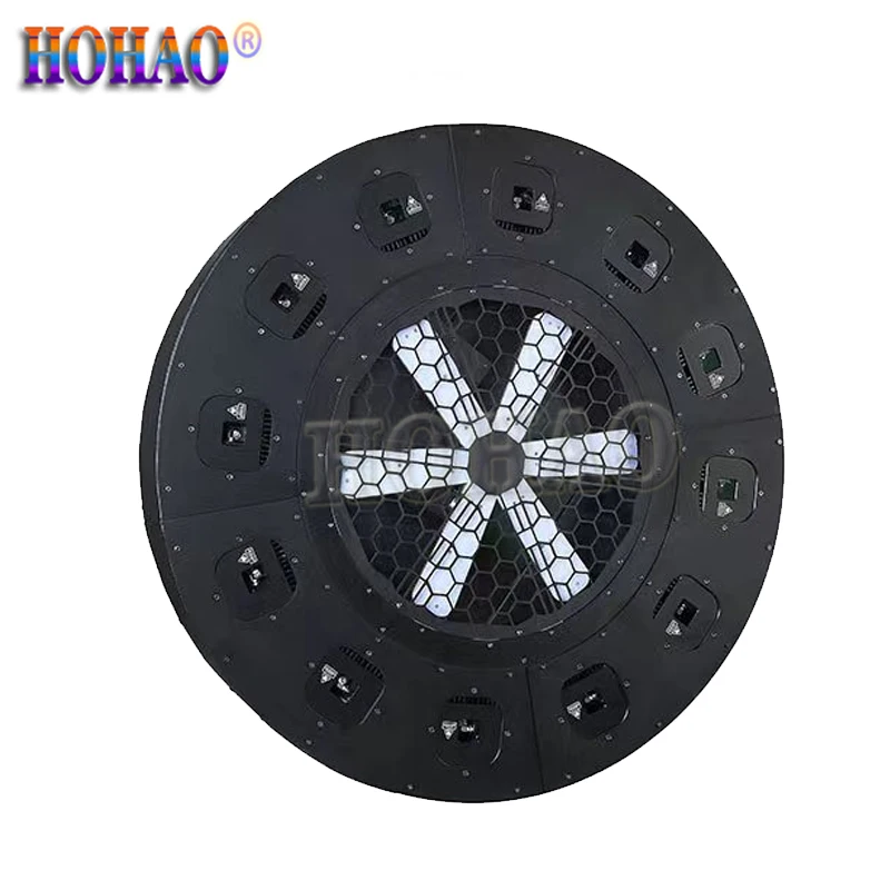 2023 New Year's 12 Heads 2w RGB Laser Laser Matrix Small Waist LED Fan Background Light 25/20Kpps  27ch 313ch 252ch Performance