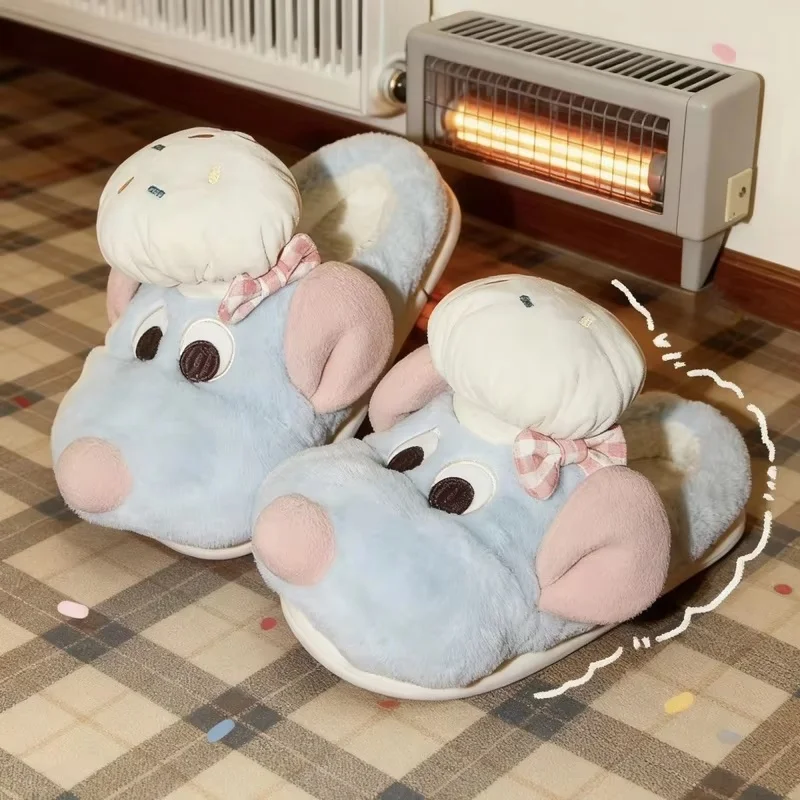 Cartoon Leuke Ratatouille Remy Muis Katoenen Schoenen Warm En Antislip Dames Thuis Katoenen Slippers Film Randapparatuur Meisje Gift