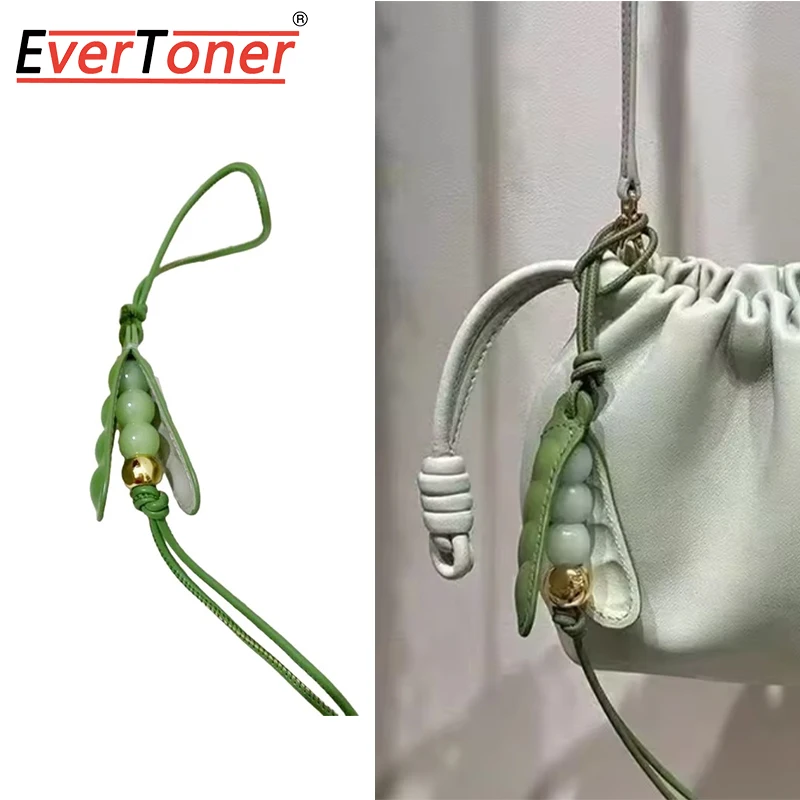 

EverToner Fashionable Pea Charm Pendant Handmade Portable Keychain Trendy Accessory in Multiple Color Phones Bag Decoration